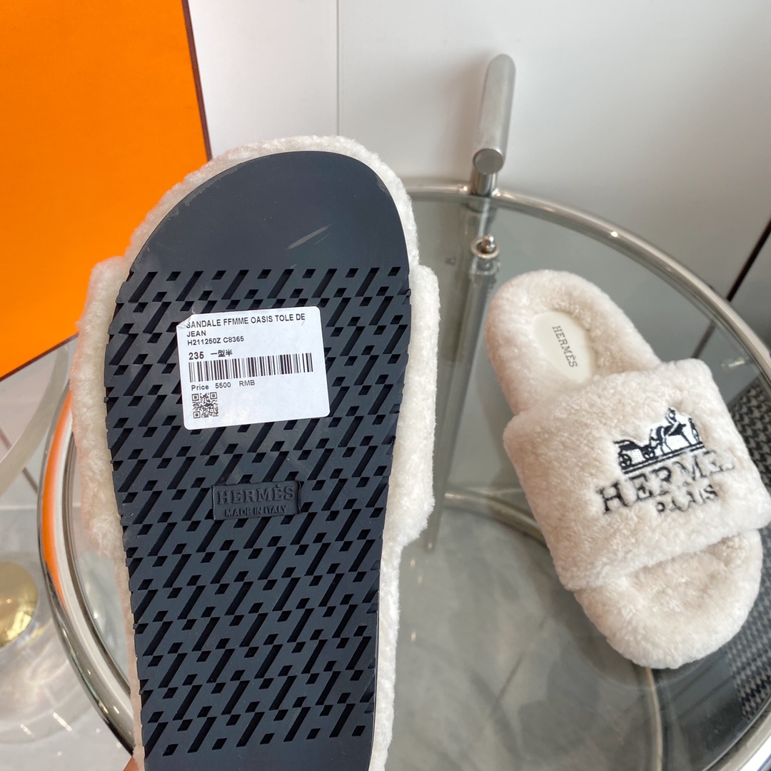 Hermes 23fw Women Winter Slippers Size 36-40
