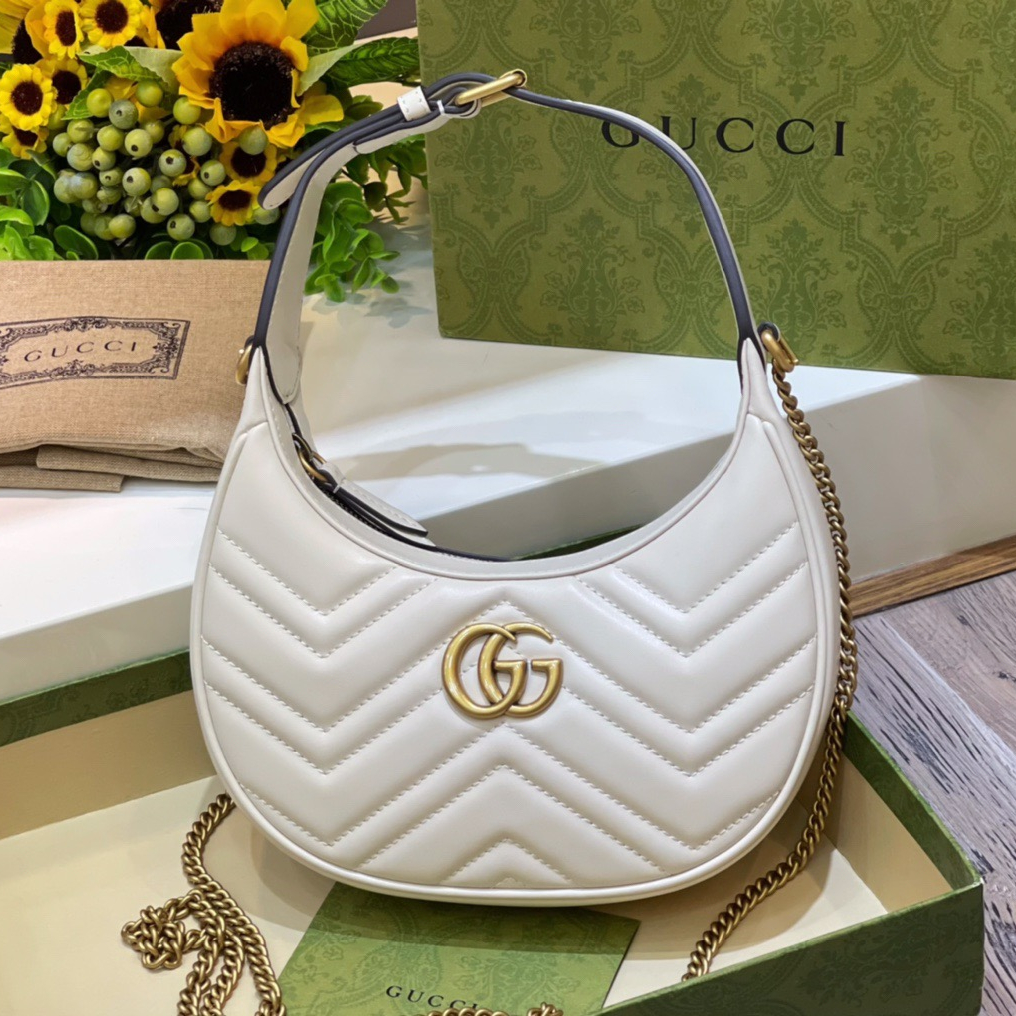 Gucci GG Marmont Half-moon-shaped Women Shoulder Bags Size 21*11*5cm