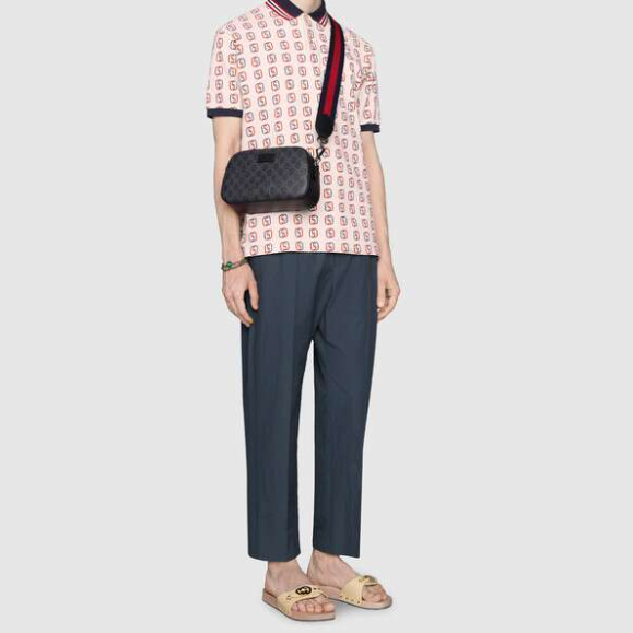 Gucci GG Supreme Black Mens Shoulder Bags Size 24*15*7.5cm