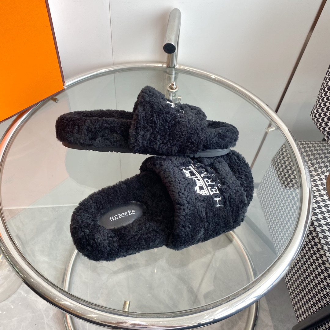 Hermes 23fw Women Winter Slippers Size 36-40
