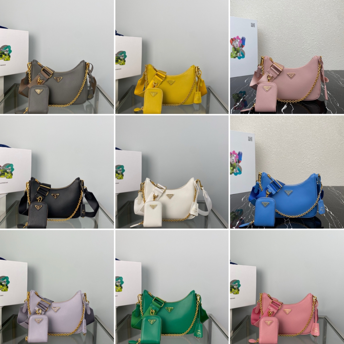 Prada 1BH204 Redition 2005 Women Shoulder Bags Leather 22*18*6cm