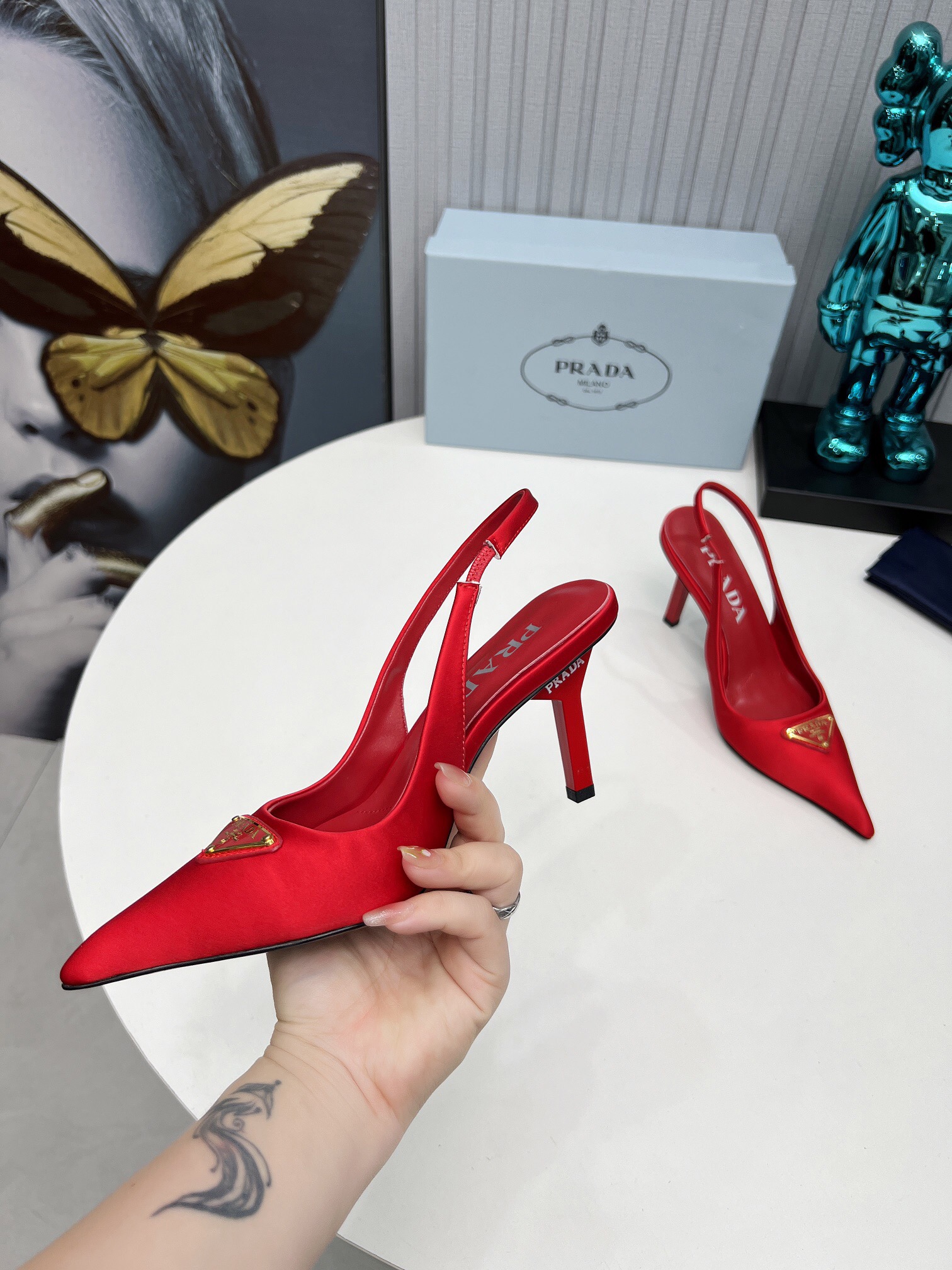 Prada Brushed Leather Slingback Pumps Size 35-41