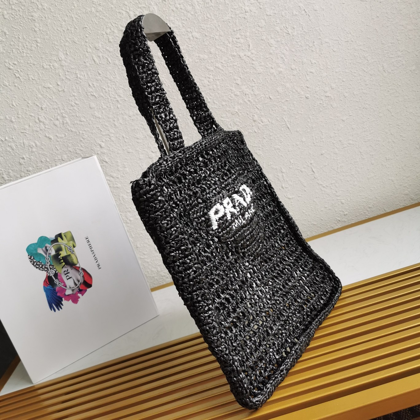 Prada 1BG393 Raffia Tote Shopping Bags Size 36*38*3cm