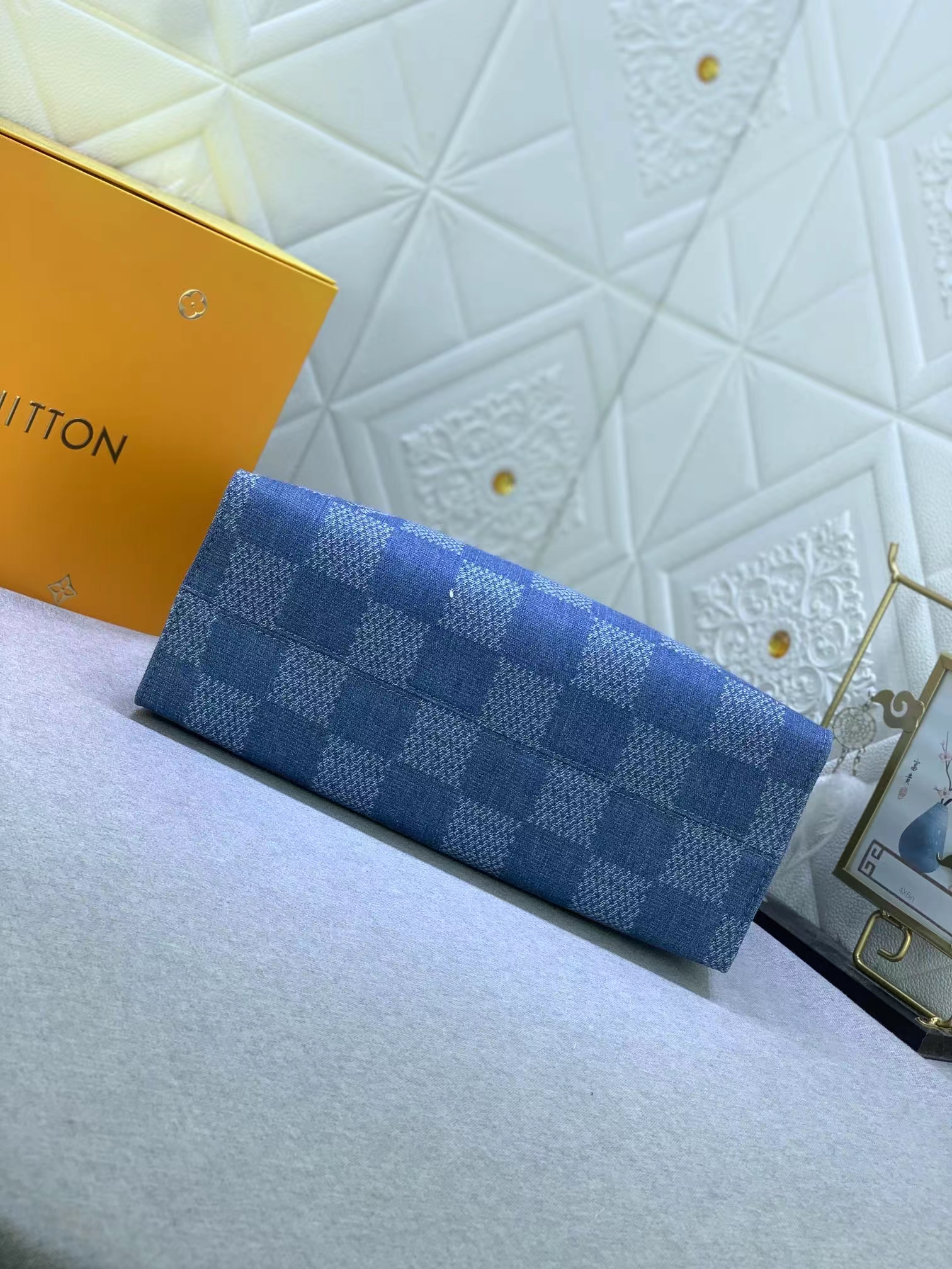 Louis Vuitton Monogram Onthego Denim Cowboy Women Shopping Bags 35*27*14cm