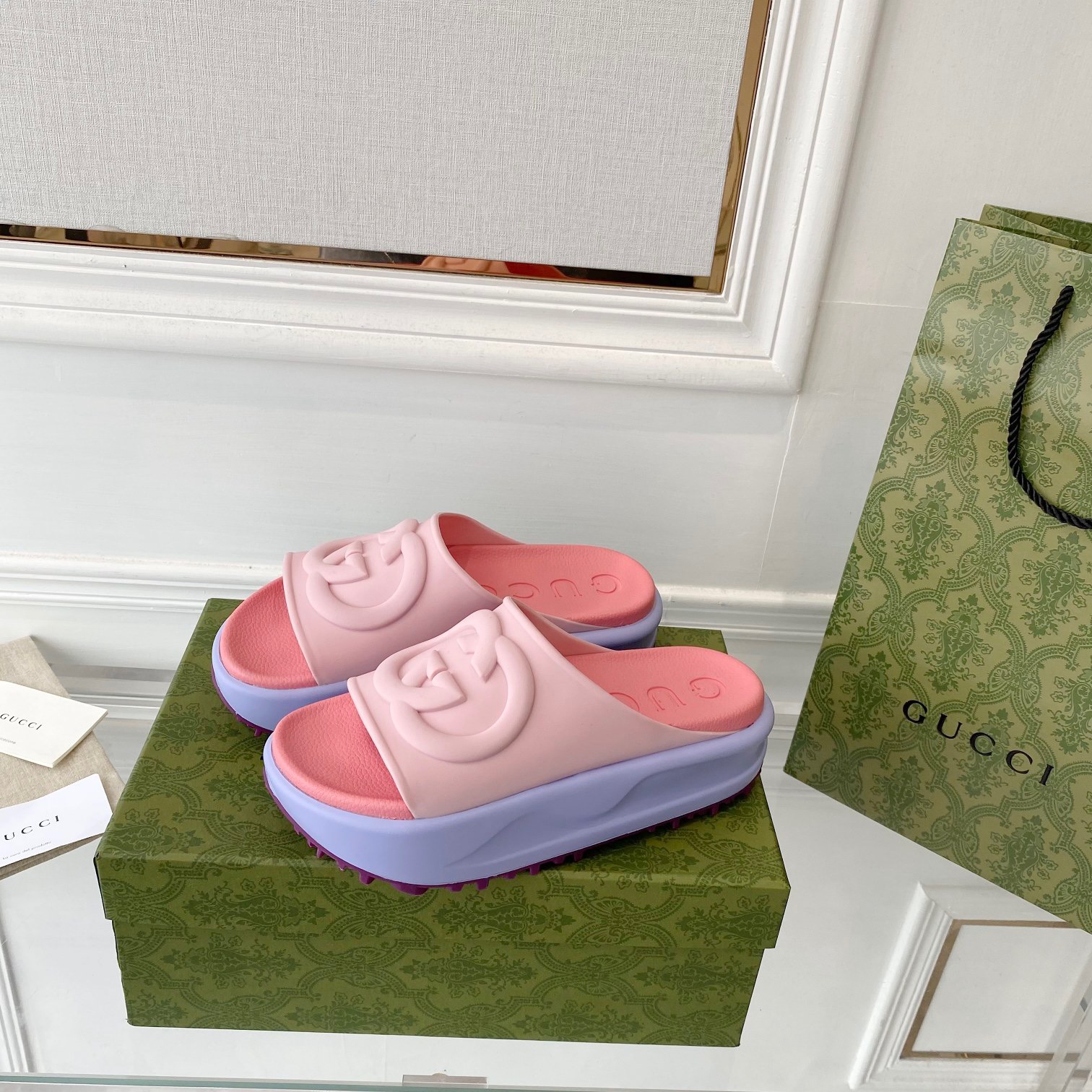 Gucci Interlocking G Slippers Size 36-41 4-Color