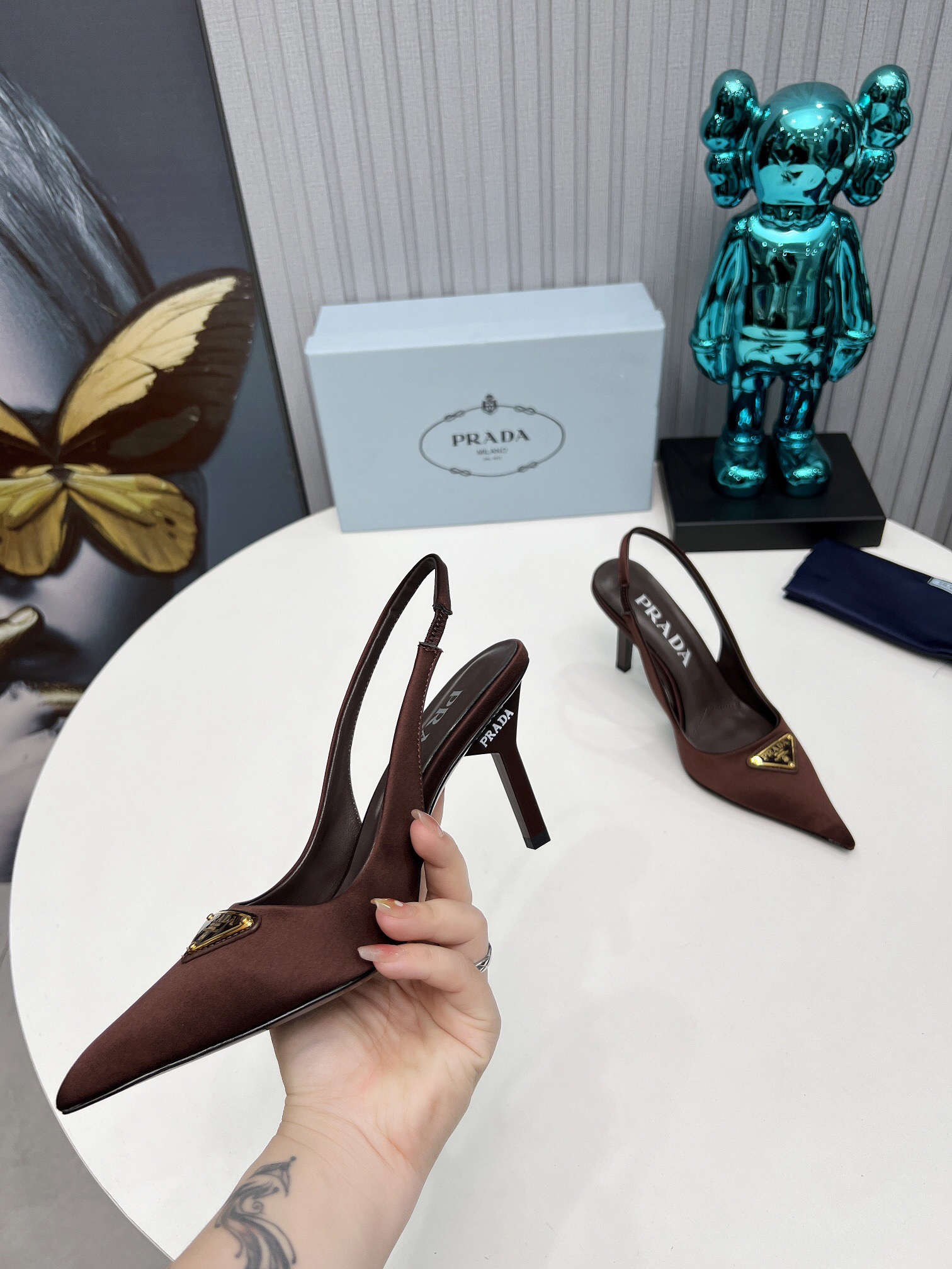 Prada Brushed Leather Slingback Pumps Size 35-41