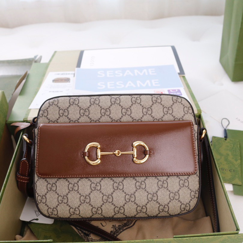 Gucci GG Horsebit 1955 Women Shoulder Bags Size 22.5*17*6.5cm