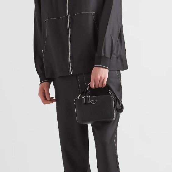 Prada 2VH070 Saffiano Leather Prada Brique Men Shoulder Bags Size 19*12.5*5.5cm