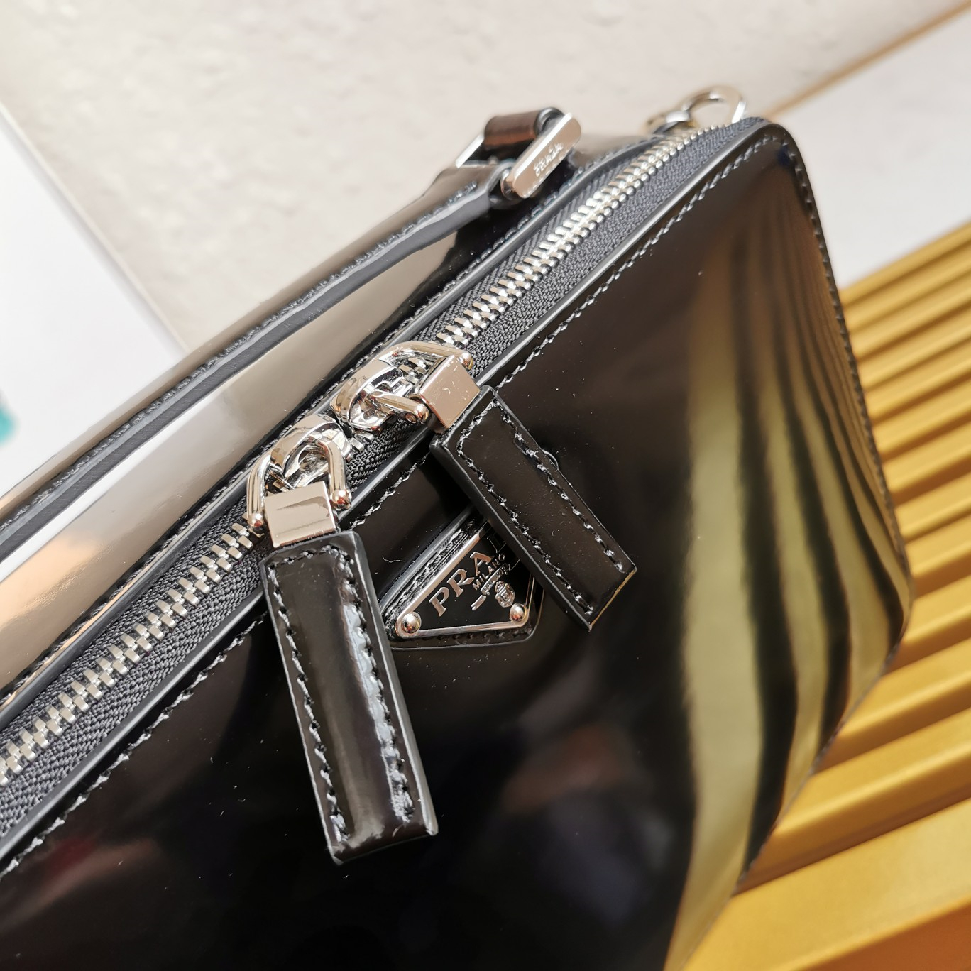 Prada 2VH069 Brique Leather Mens Shoulder Bags Size 22*16*6cm