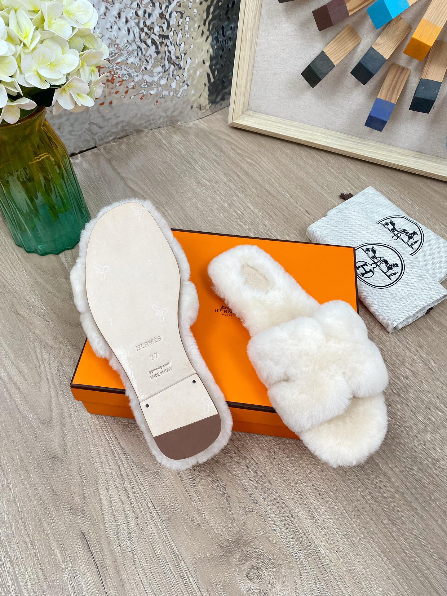 Hermes 23fw Women Winter Slippers Size 36-40