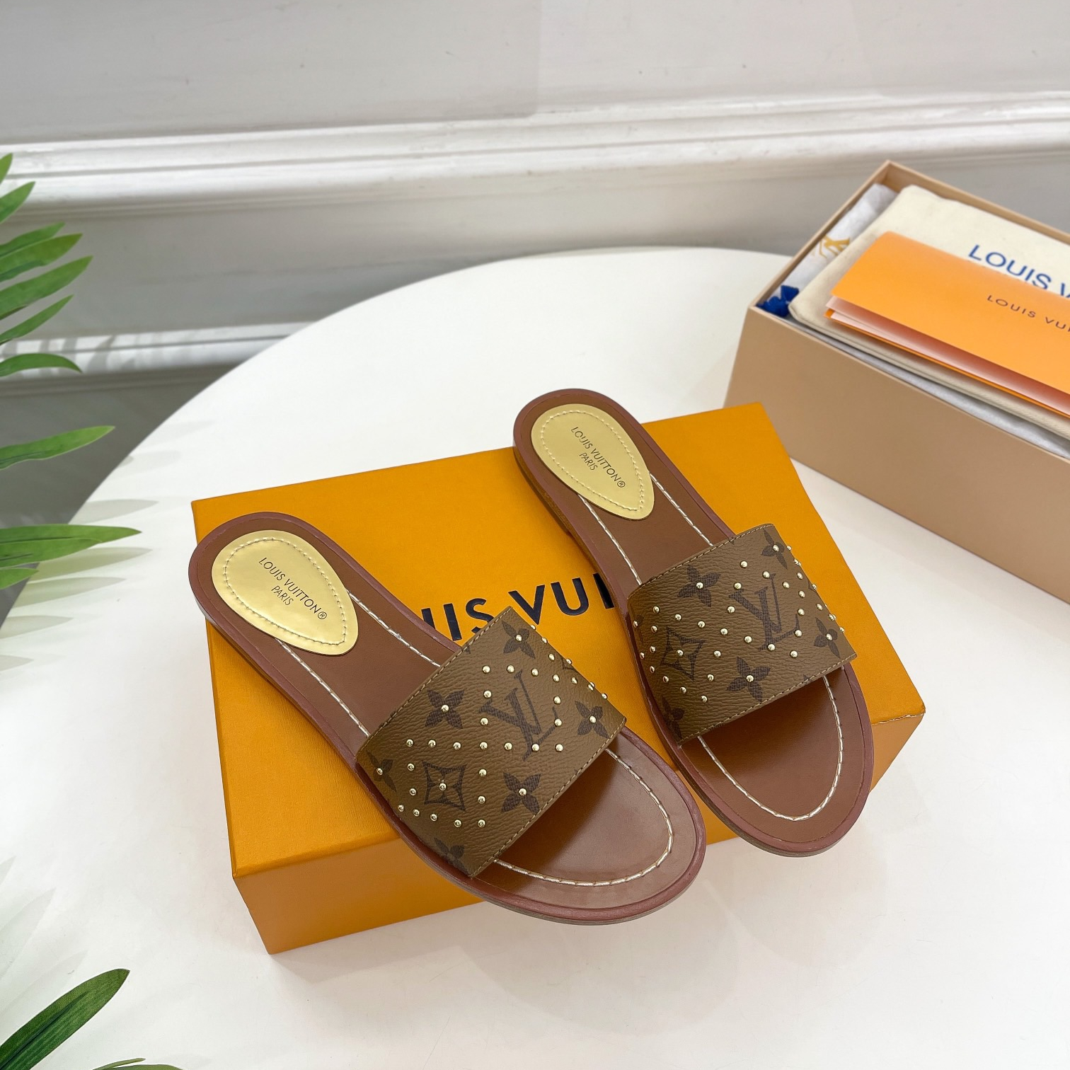 Louis Vuitton Lock It Flat Slippers Size 36-41 3-Color