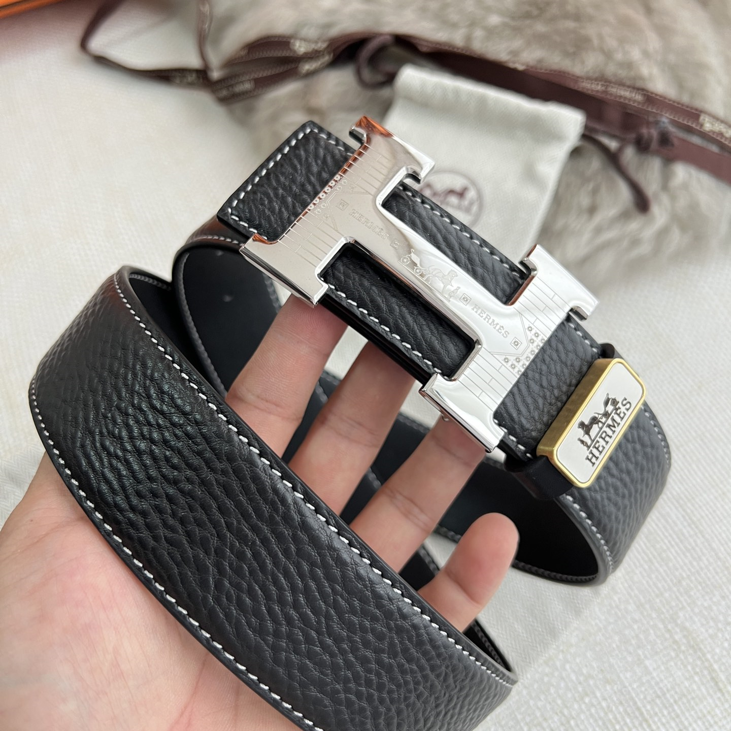 Hermes Mens Belt Width 3.8cm