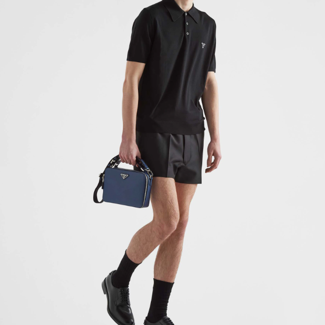 Prada 2VH069 Brique Leather Mens Shoulder Bags Size 22*16*6cm