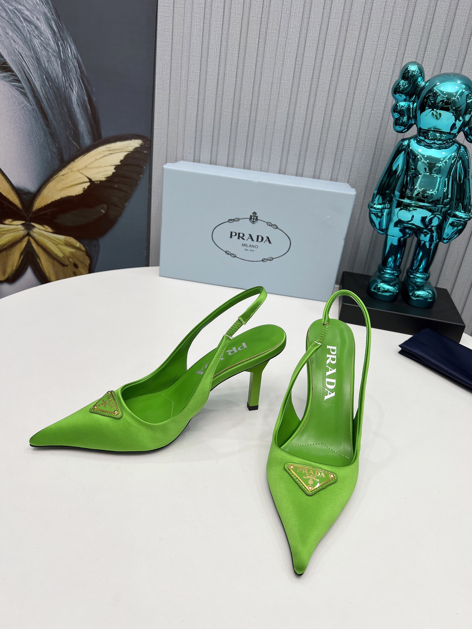 Prada Brushed Leather Slingback Pumps Size 35-41