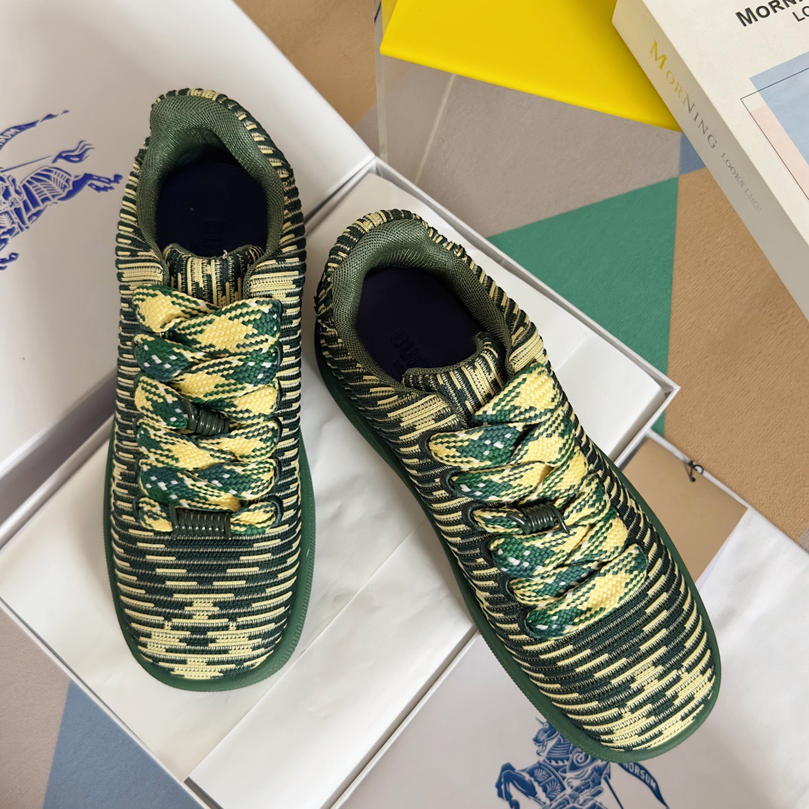 Burberry 2024 New Check Knit Box Sneaker Size 36-45