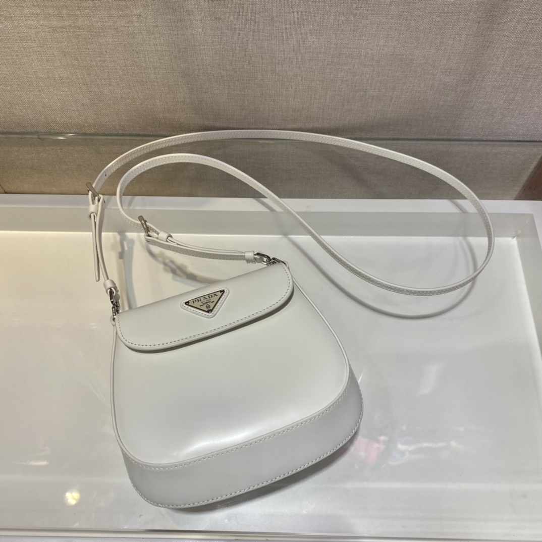Prada 1BH188 Cleo brushed Leather Women Shoulder Bags Size 17*14.5*3cm