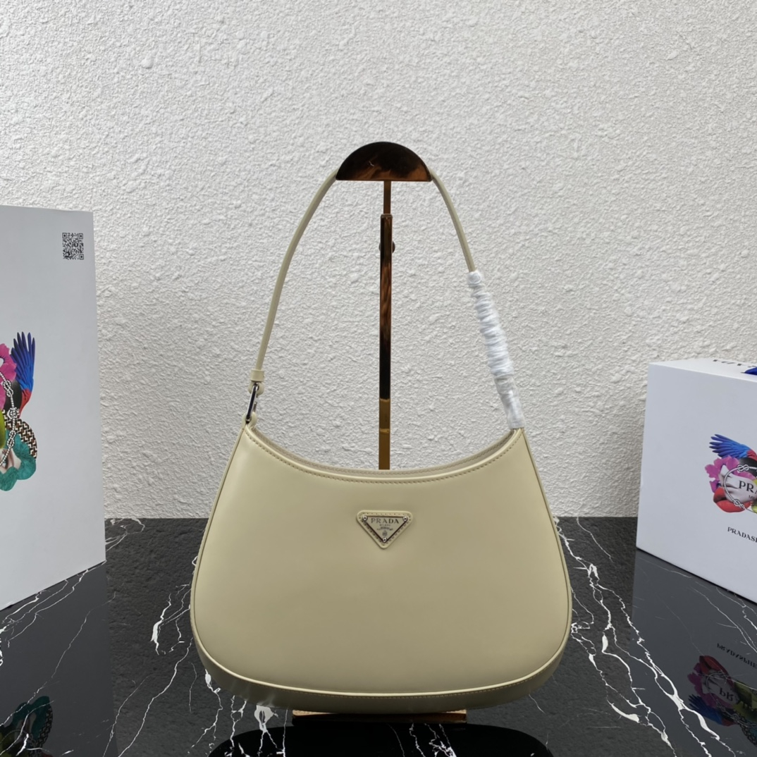 Prada 1BC499 Cleo Brushed Leather Women Shoulder Bags Size 27*22*6cm