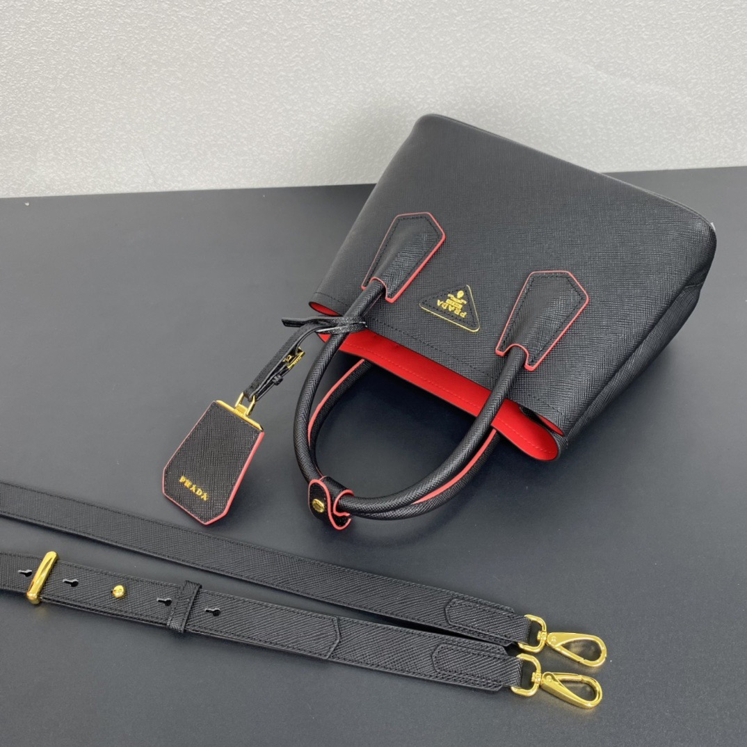 Prada 1BG443 Double Saffiano Leather Women Shoulder Bags Size 25*18.5*12.5cm