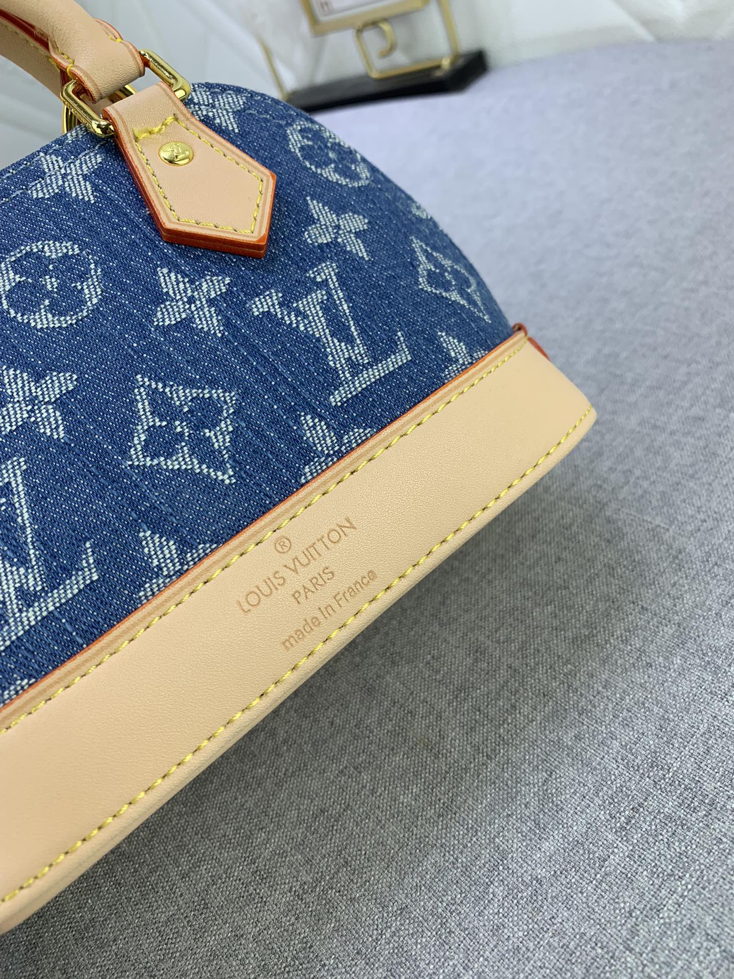 Louis Vuitton M82717 Alma Nano Denim Cowboy Women Shoulder Bags Size 18*12*8cm