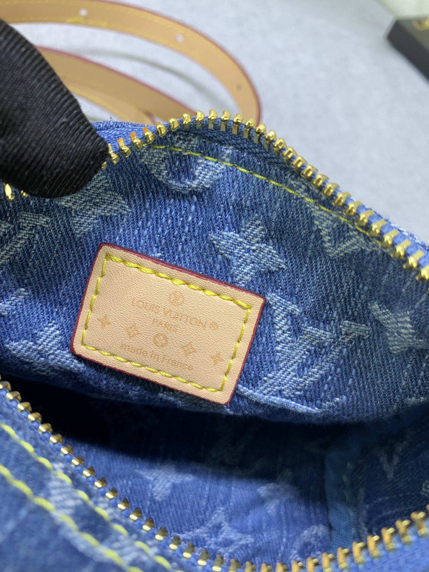 Louis Vuitton M82950 Nano Speedy Denim Cowboy Women Shoulder Bags Size 16*7*10cm