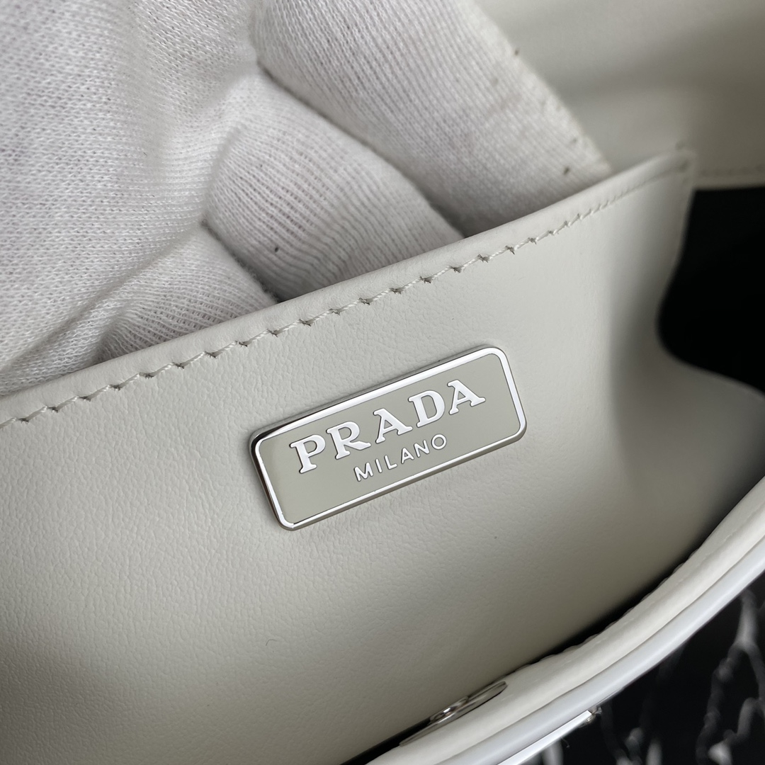 Prada 1BC499 Cleo Brushed Leather Women Shoulder Bags Size 27*22*6cm