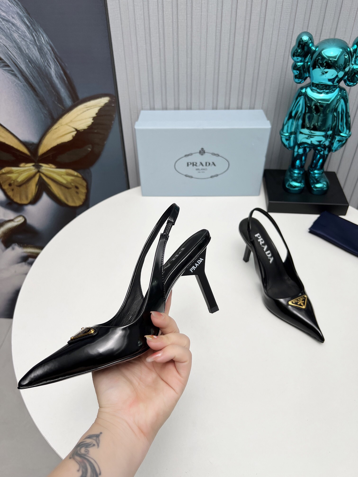 Prada Brushed Leather Slingback Pumps Size 35-41