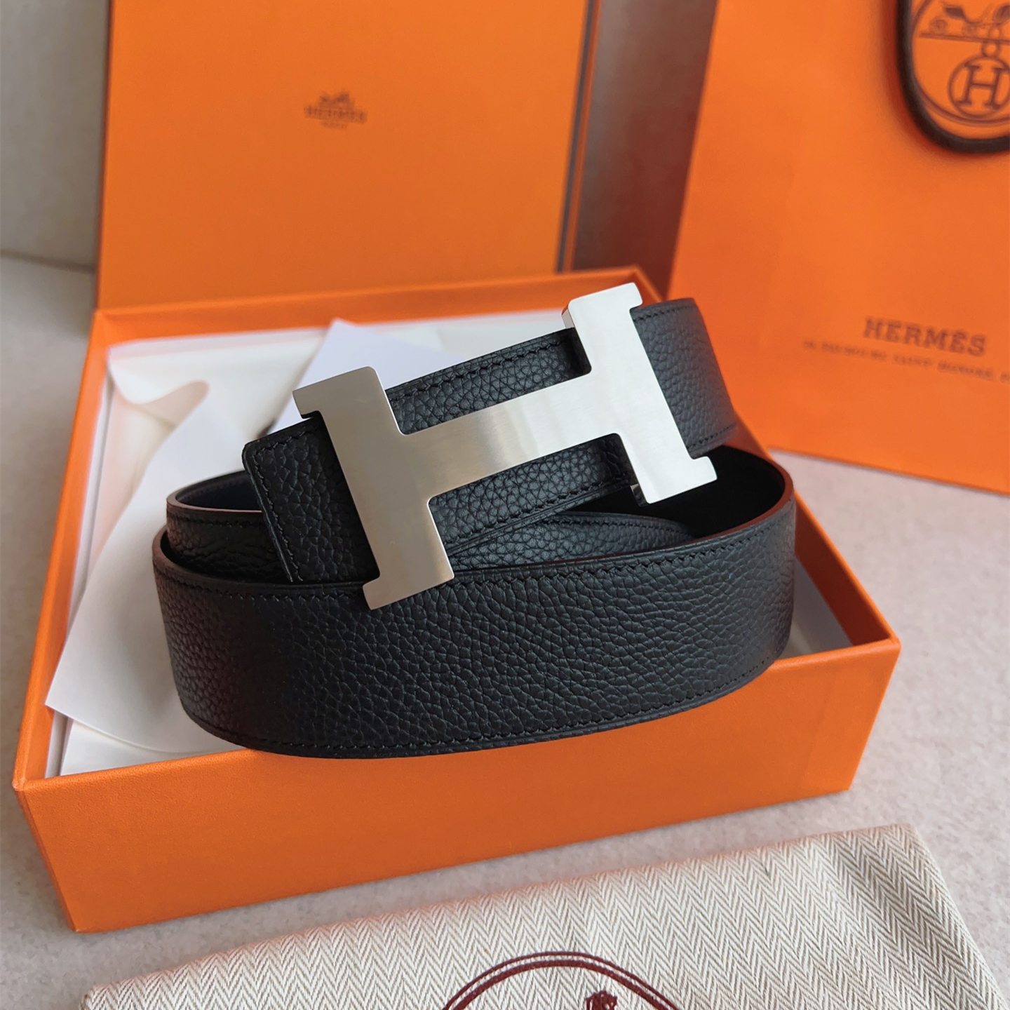 Hermes Mens Belt Width 3.8cm