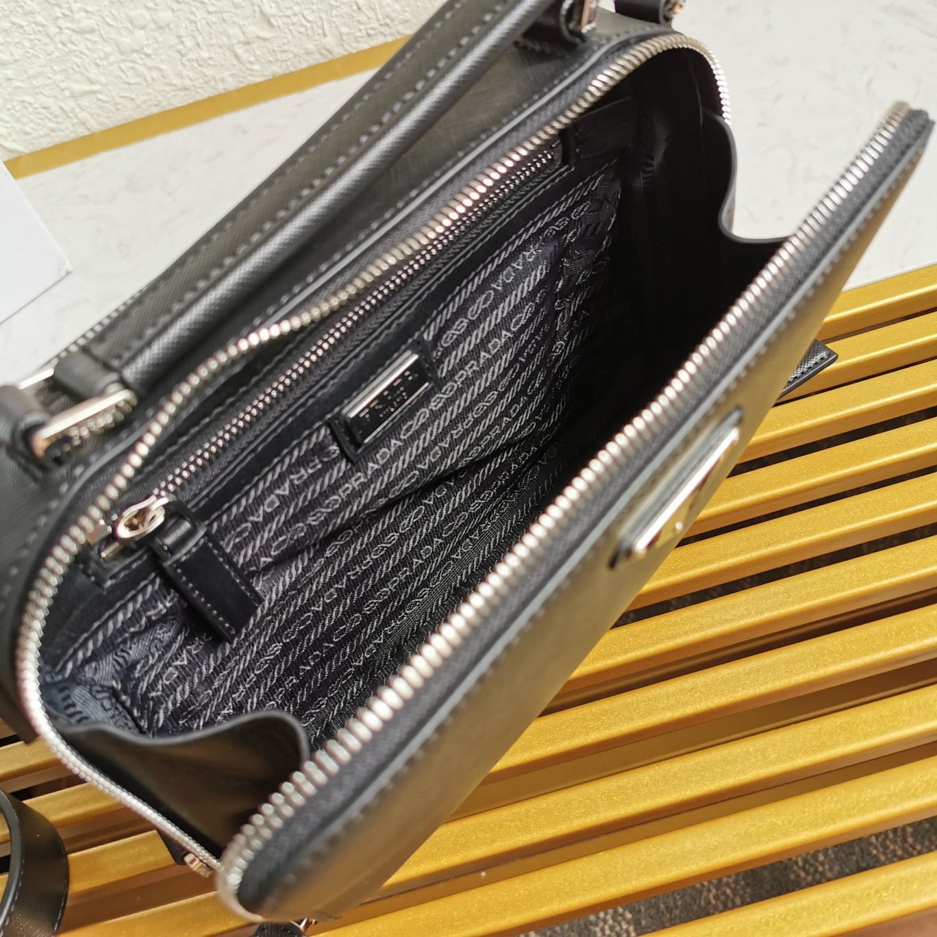 Prada 2VH069 Brique Leather Mens Shoulder Bags Size 22*16*6cm