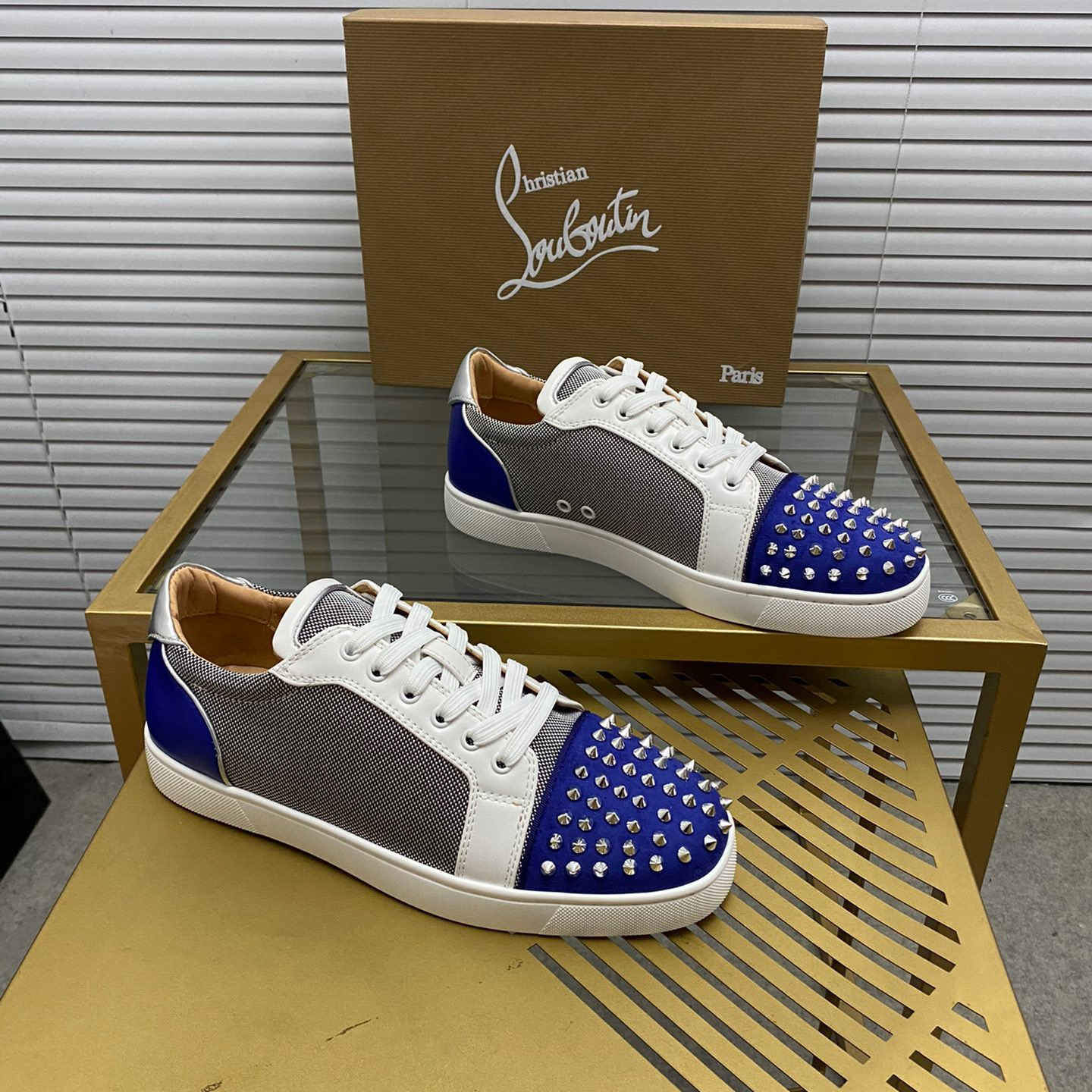 Christian Louboutin Louis Junior Spikes Sneaker Size 36-46  9-Color