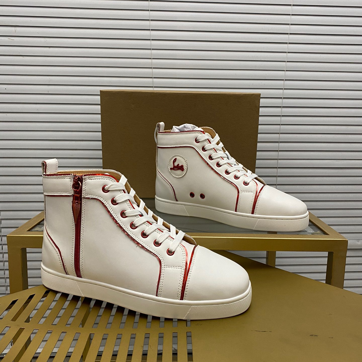 Christian Louboutin Louis the Lips High-Top Sneaker Size 36-46