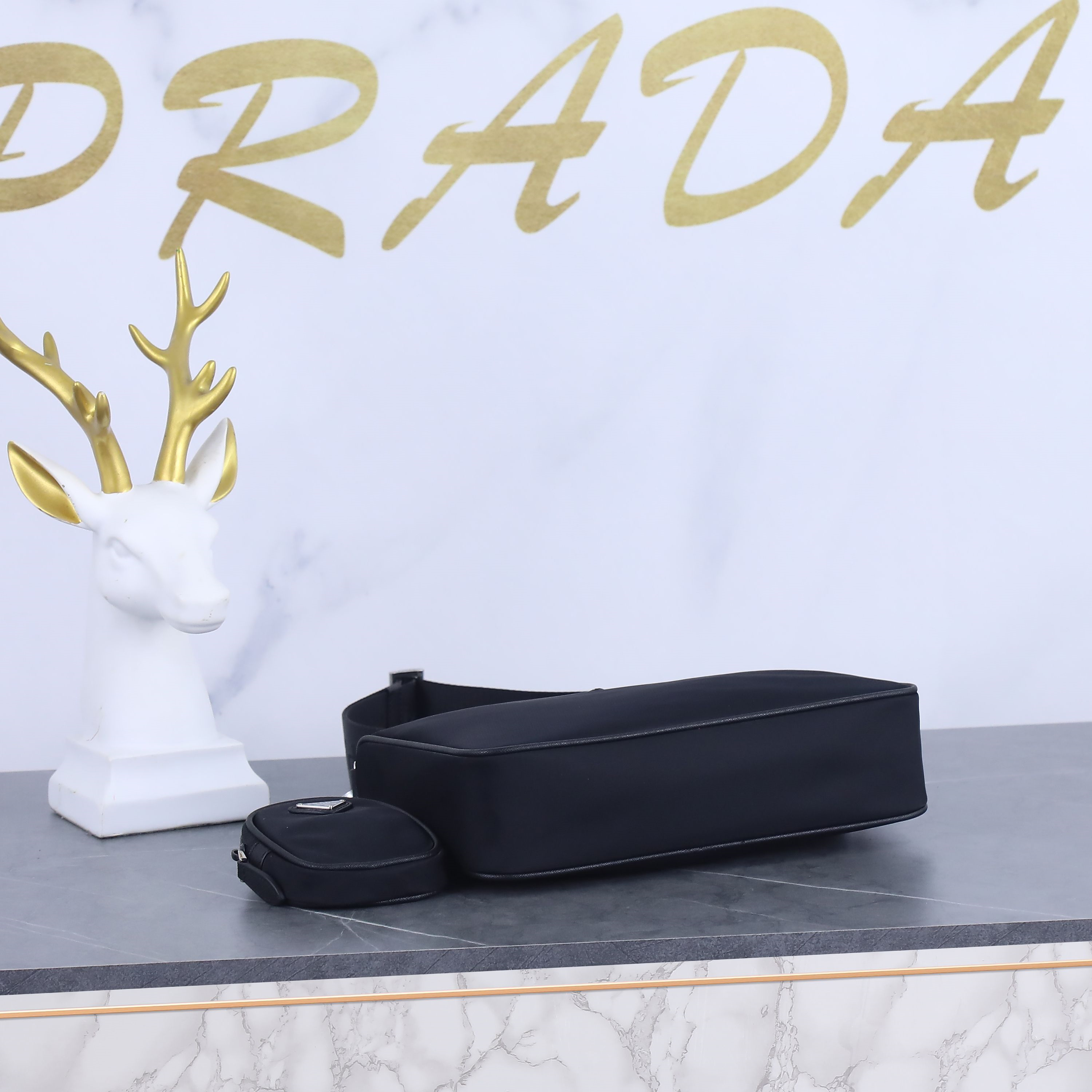 Prada 2VH113 Re-Nylon and Saffiano Leather Mens Shoulder Bags Size 24*18.5*6cm