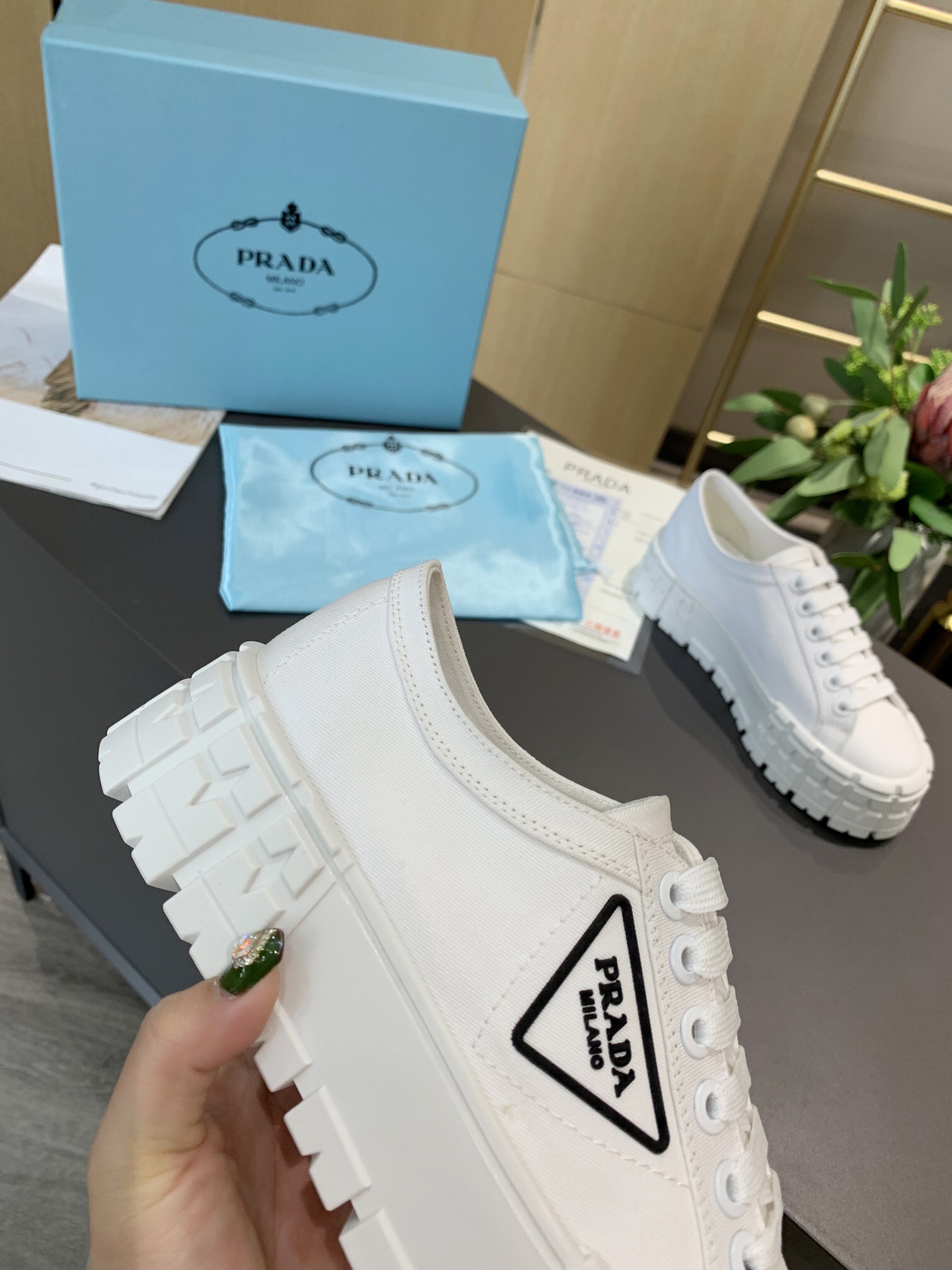 Prada 2024 New Double Wheel Re-Nylon gabardine Sneaker Size 41