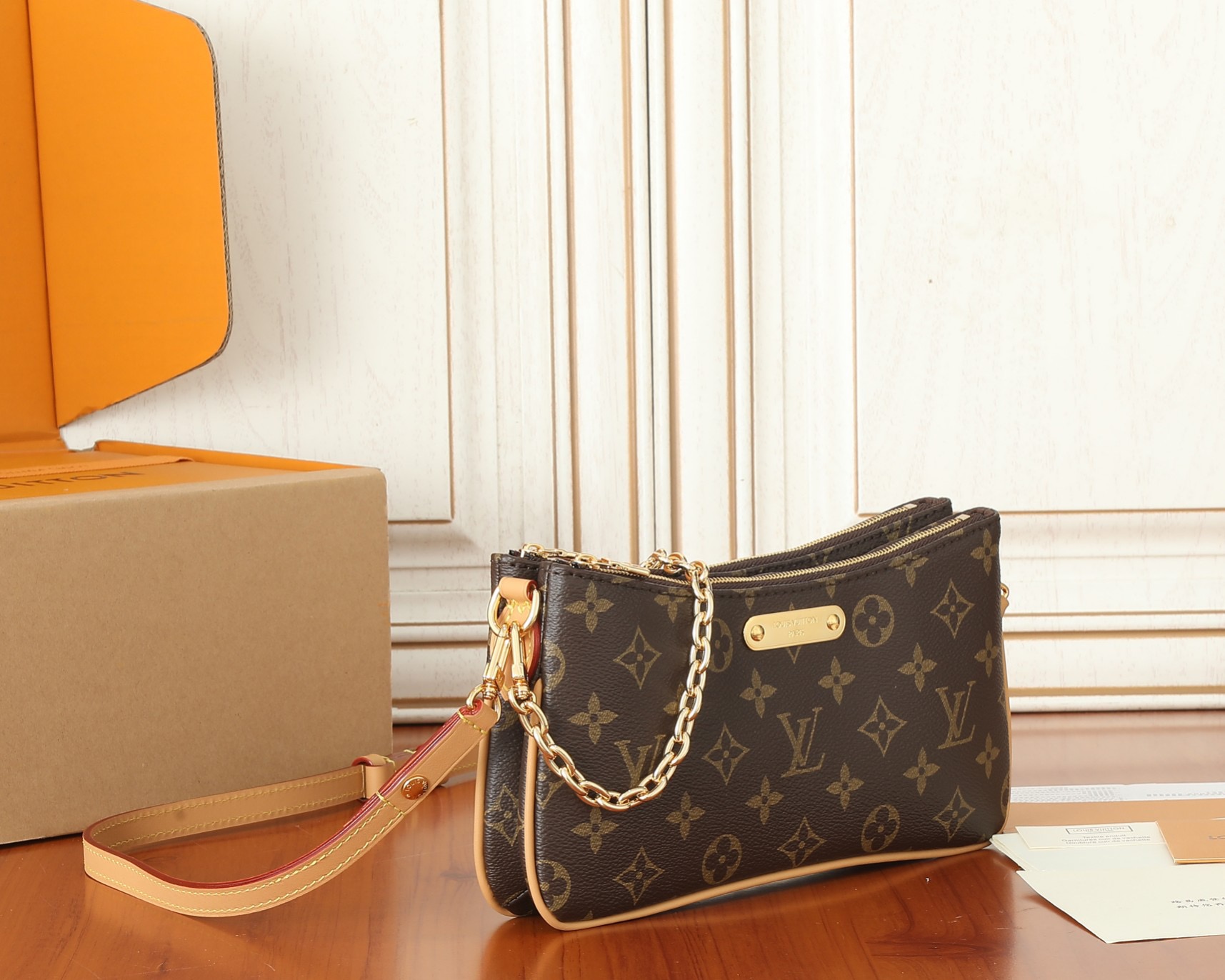 Louis Vuitton M83008 Liv Pochette Damen-Schultertasche, 24,5 × 13,5 × 6,5 cm