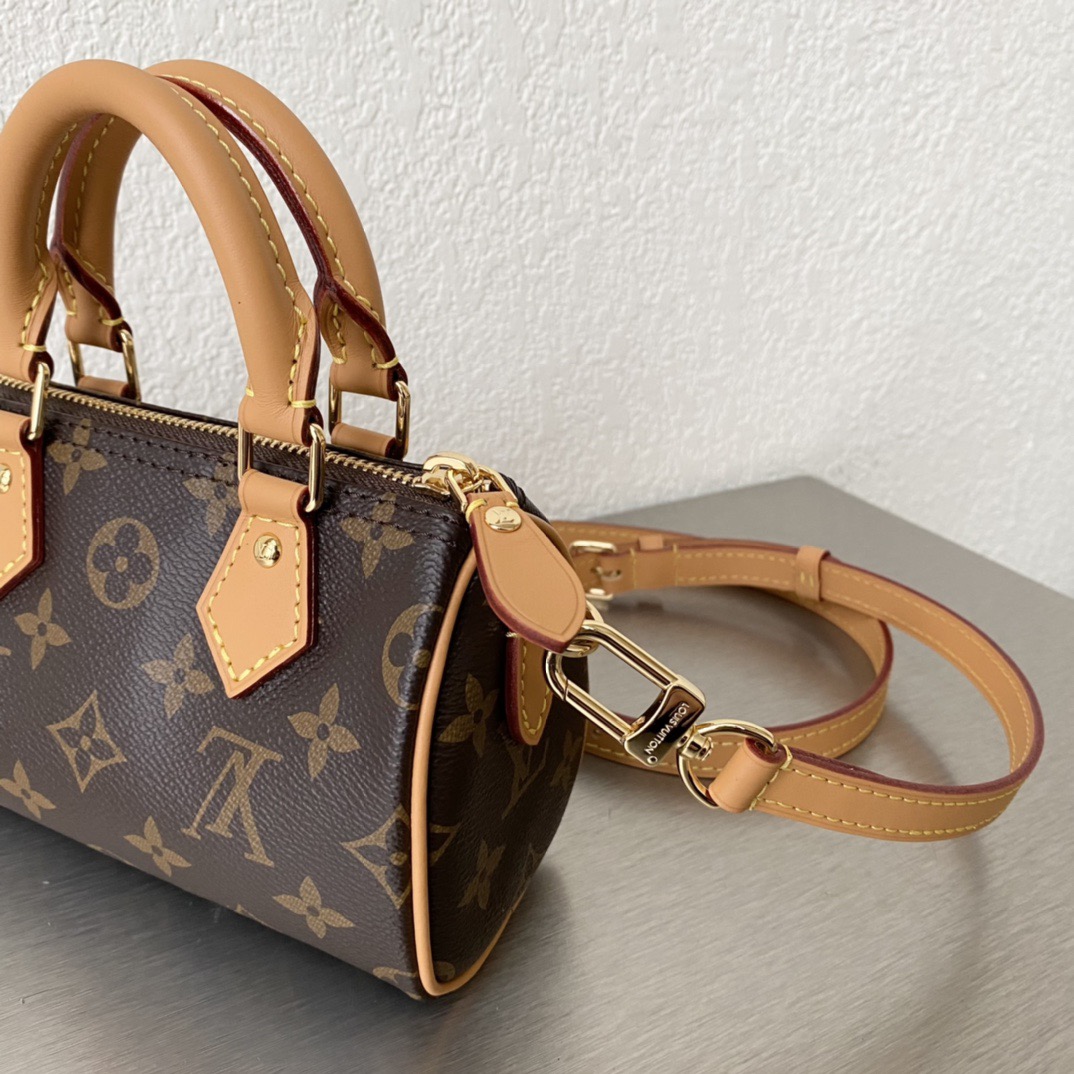 Louis Vuitton M81085 Nano Speedy Women Shoulder Bags 16*10*7.5cm