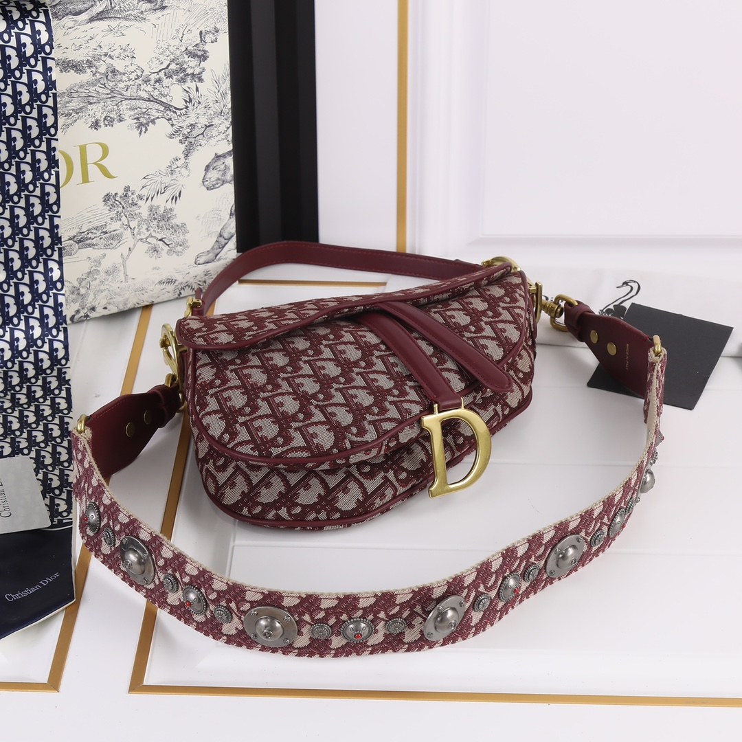 Dior Saddle Bags With Strap Women Shoulder Bags Size 25.5*20*6.5cm