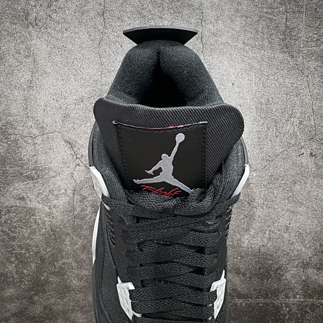 Nike Air Jordan 4 Retro Black Canvas Sneakers Shoes Gr. 36-46