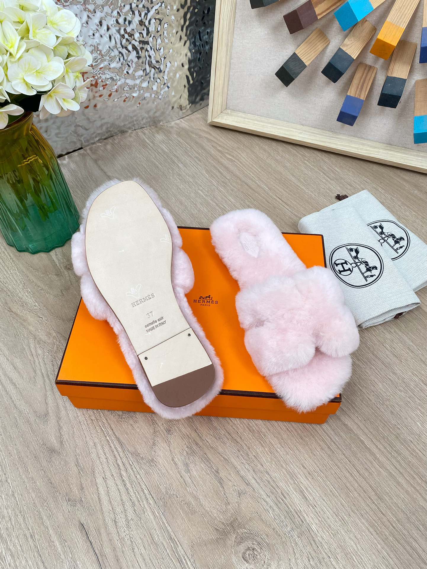 Hermes 23fw Women Winter Slippers Size 36-40