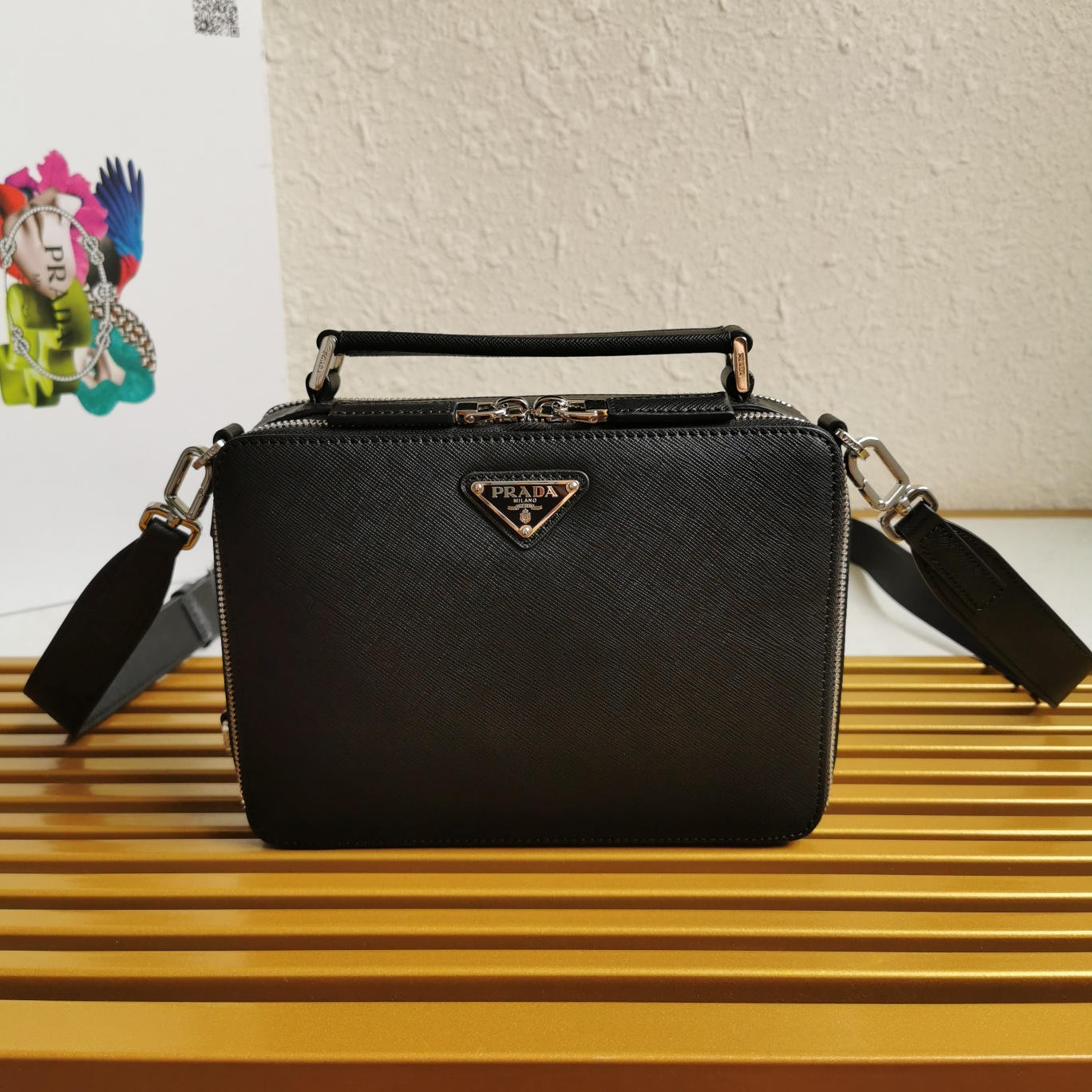 Prada 2VH069 Brique Leather Mens Shoulder Bags Size 22*16*6cm