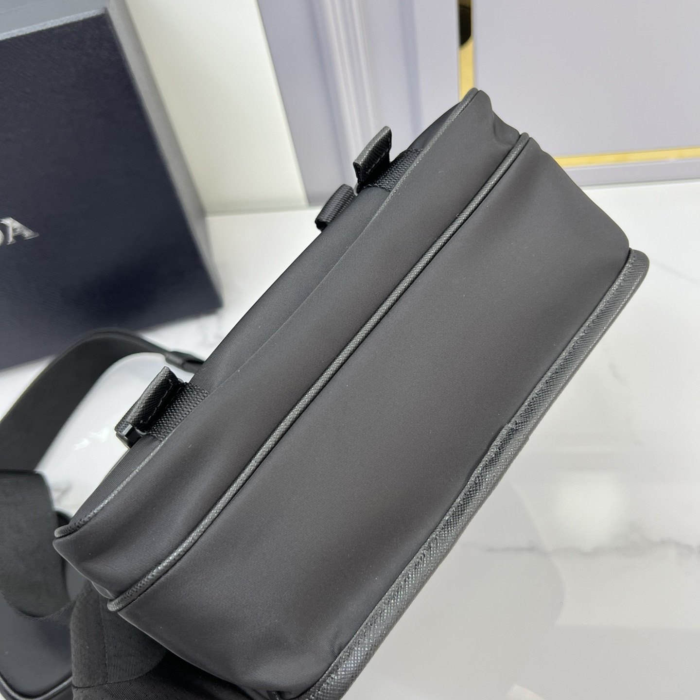 Prada 2VD034 Re-Nylon and Saffiano Leather Mens Shoulder Bags Size 22*16*8.5cm