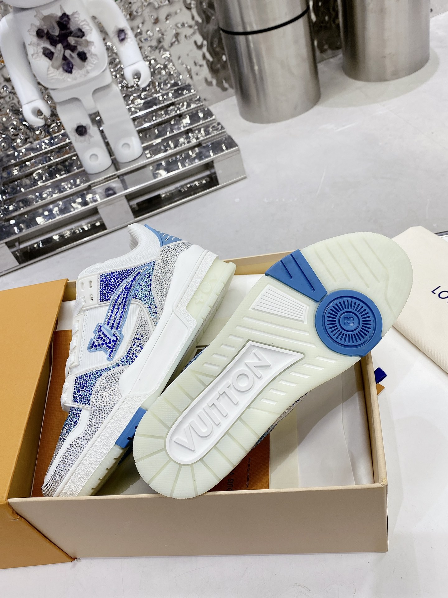 Louis Vuitton LV Trainer Diamond Sneaker Size 36-46