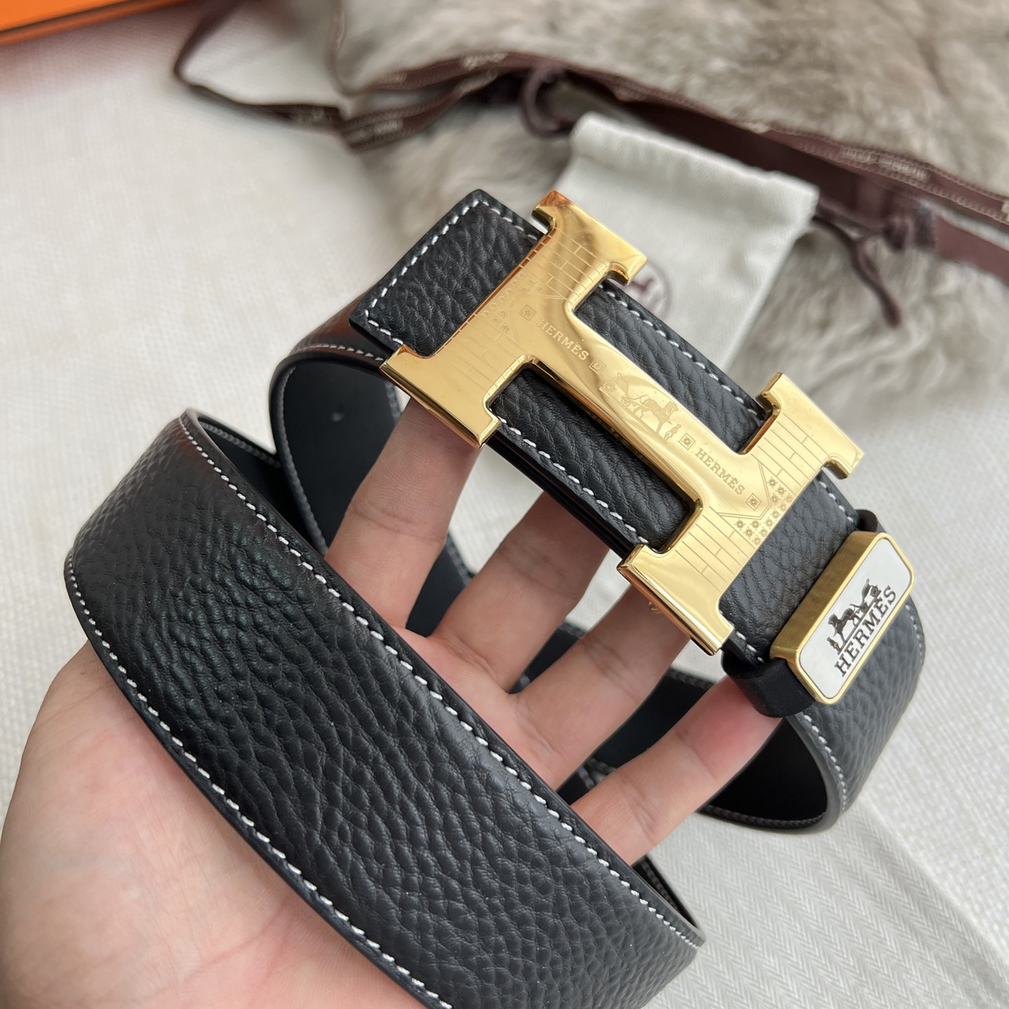 Hermes Mens Belt Width 3.8cm