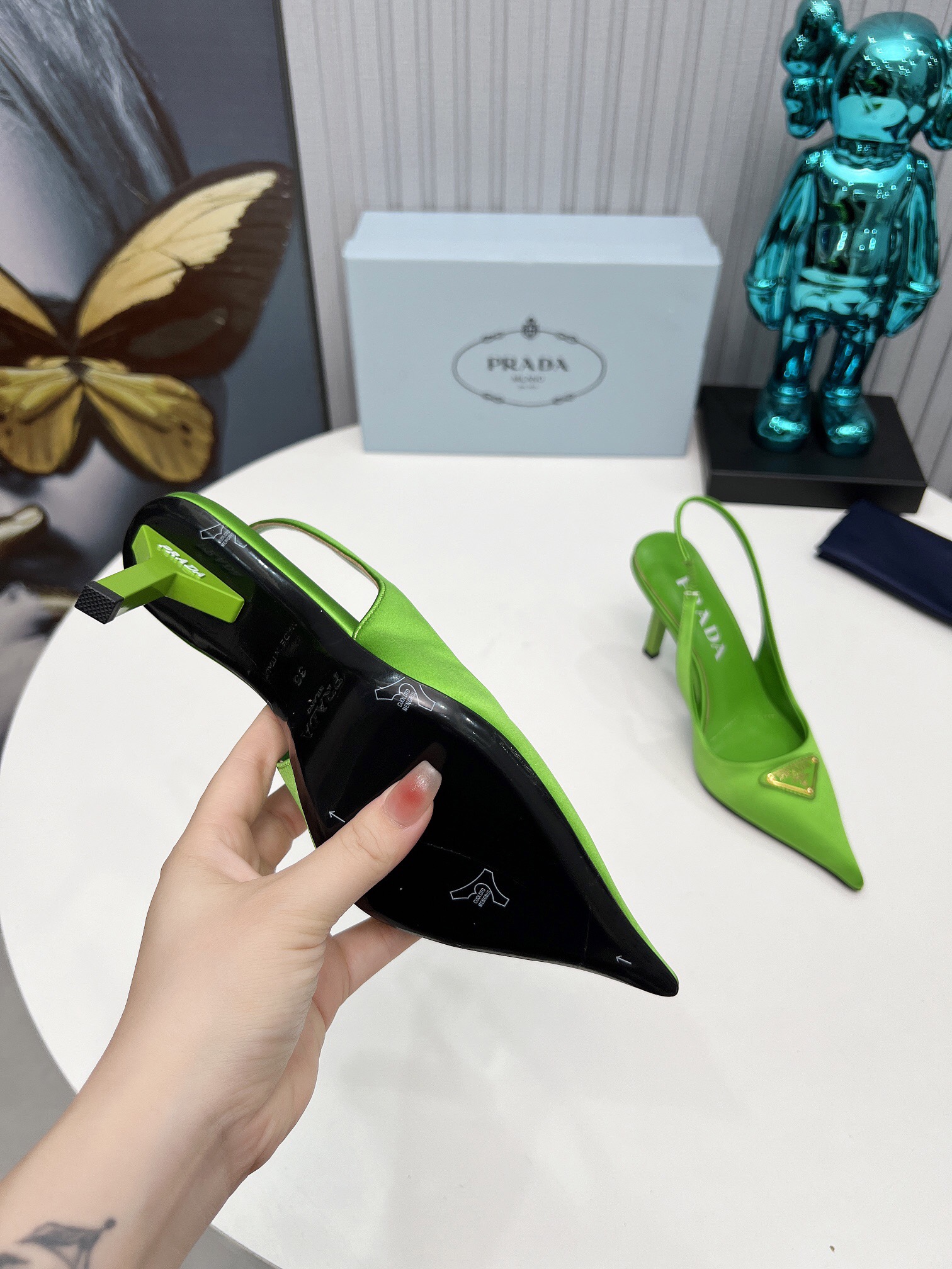 Prada Brushed Leather Slingback Pumps Size 35-41