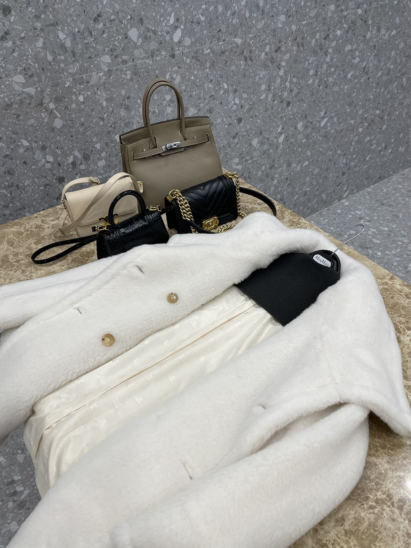 Max Mara Teddy fur long coat Size XS-M