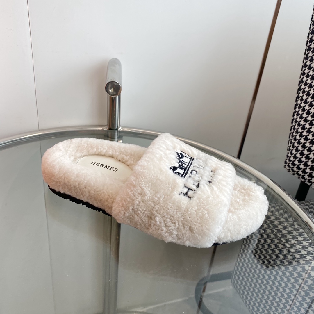 Hermes 23fw Women Winter Slippers Size 36-40