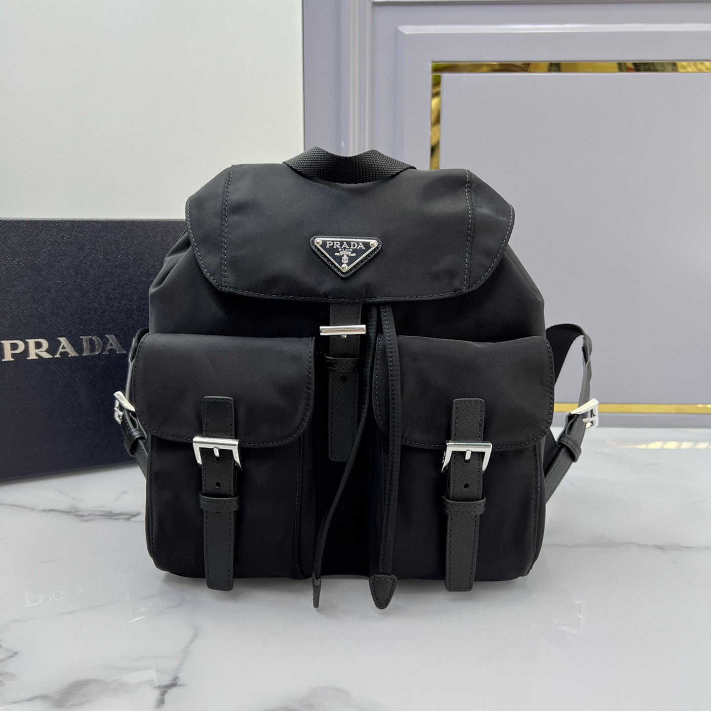 Prada 1BZ677 Re-Nylon Backpack Size 28*23.5*12cm