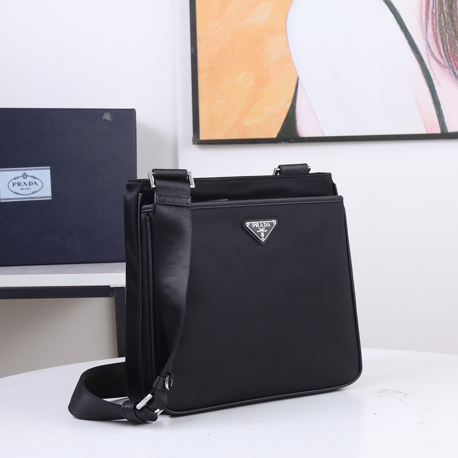 Prada 2VH118 Re-Nylon and Saffiano Leather Mens Shoulder Bags Size 28*25*6cm