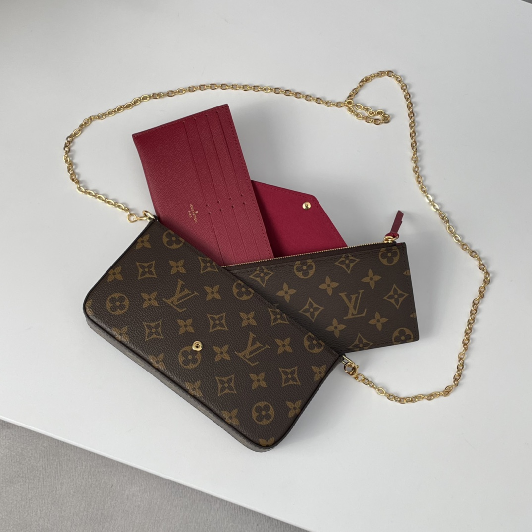 Louis Vuitton M61276 Félicie Pochette Women Shoulder Bags Size 21*12*3cm