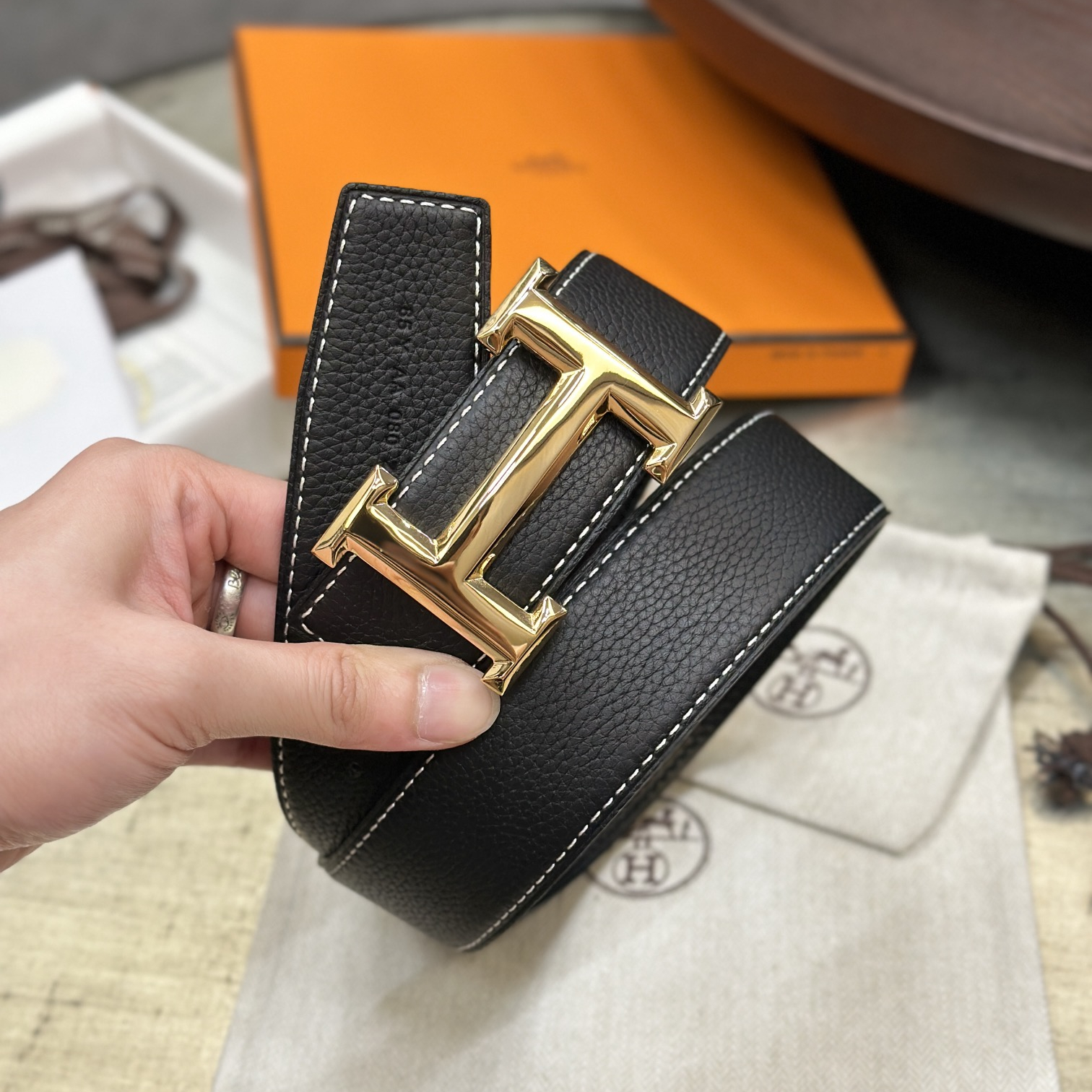 Hermes Mens Belt Width 3.8cm