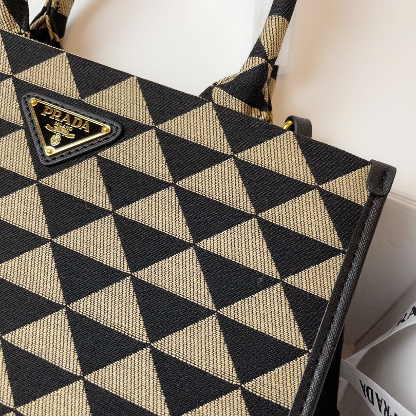Prada 1BA354 Symbole Embroidered Fabric Shopping Bags Size 28*22*9cm