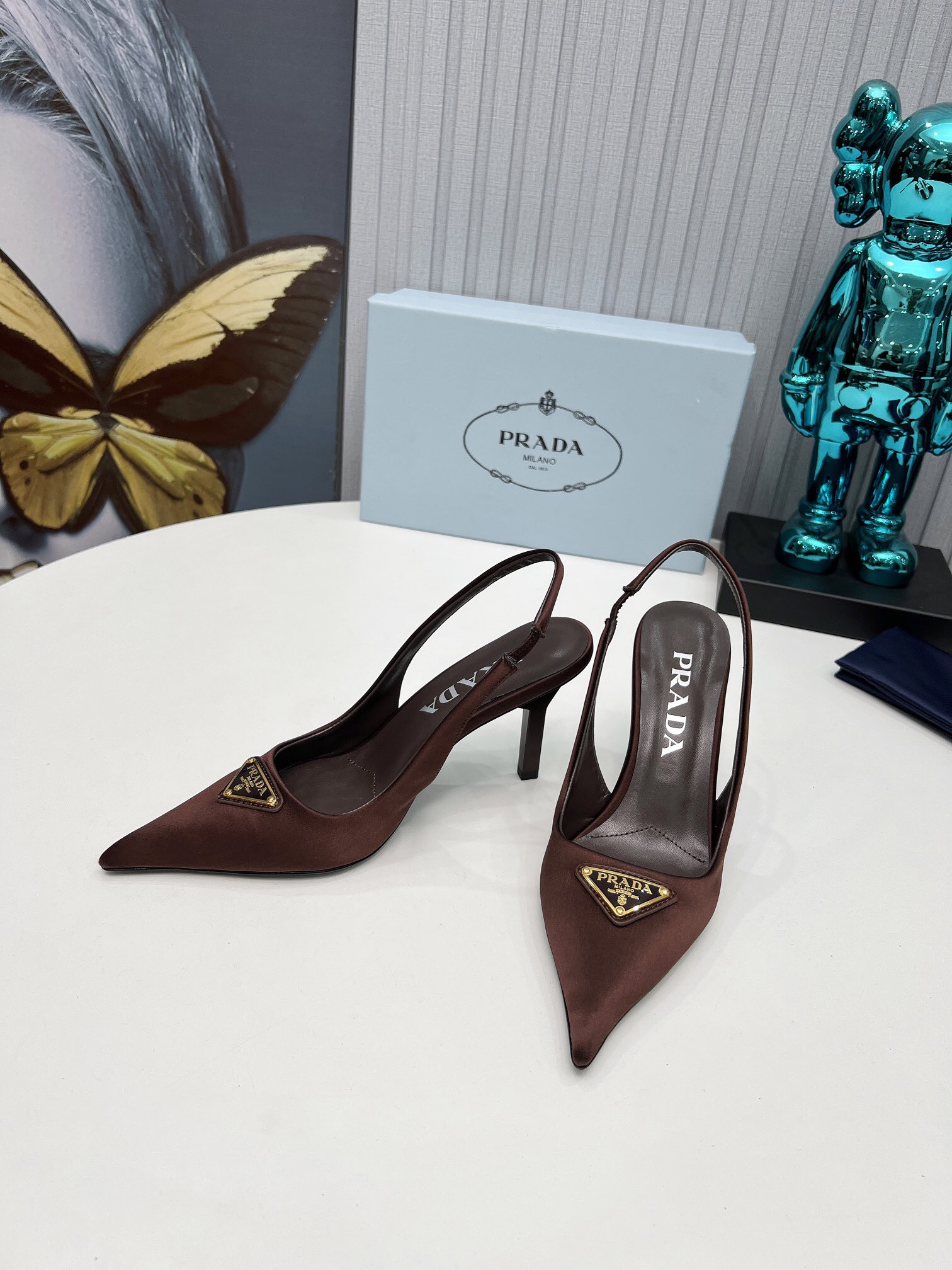 Prada Brushed Leather Slingback Pumps Size 35-41